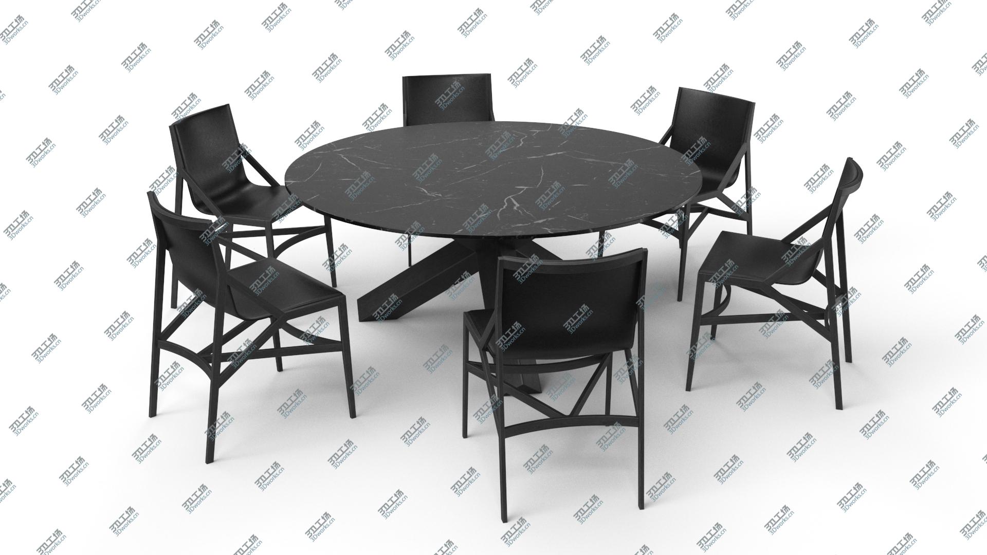 images/goods_img/2021040233/3D Cassina Dining Table Chair Set Black Marble model/1.jpg